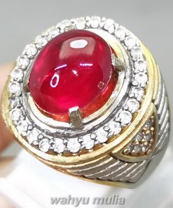 Cincin Batu Merah Delima Ruby Berkualitas Bagus Ori_1