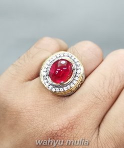 Cincin Batu Merah Delima Ruby Berkualitas Bagus Ori_4