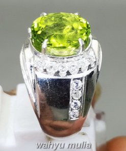 Cincin Batu Permata Hijau Peridot Original Ring Perak_3