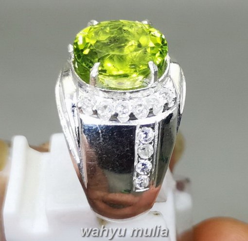 Cincin Batu Permata Hijau Peridot Original Ring Perak_3