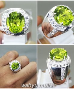 Cincin Batu Permata Hijau Peridot Original Ring Perak_5