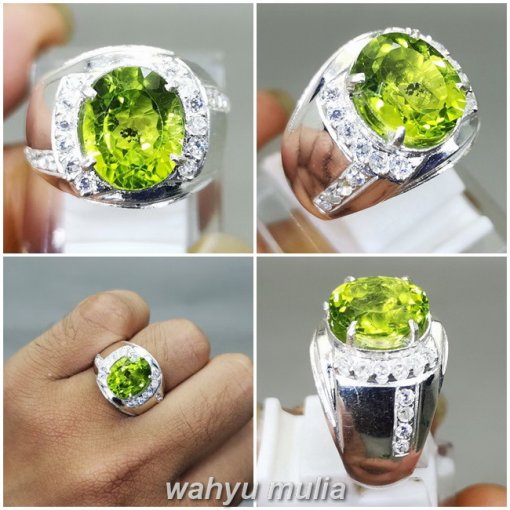 Cincin Batu Permata Hijau Peridot Original Ring Perak_5