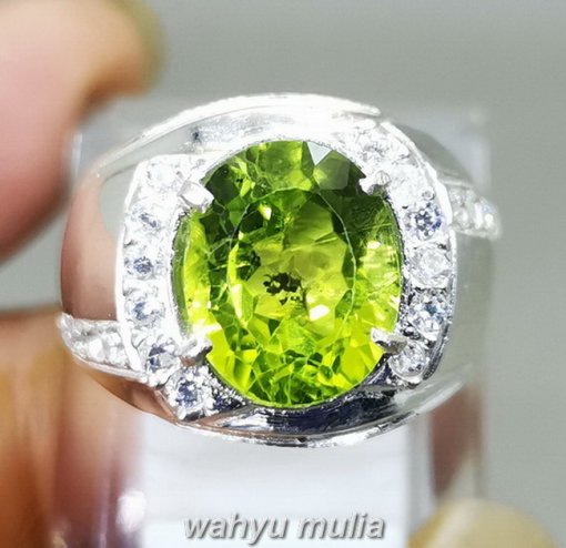 Cincin Batu Permata Hijau Peridot Original Ring Perak_6