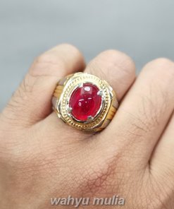 Cincin Batu Permata Merah Delima Natural Ruby Asli_4