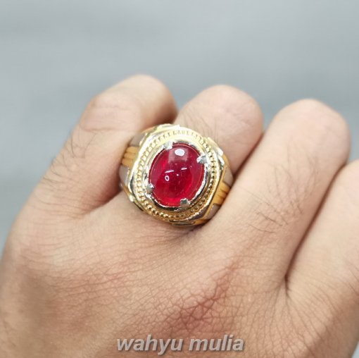 Cincin Batu Permata Merah Delima Natural Ruby Asli_4