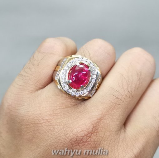 Cincin Batu Ruby Pink Merah Muda Natural_4