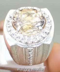 Cincin Batu Yellowish Topaz Kuning Original Ring Perak_3