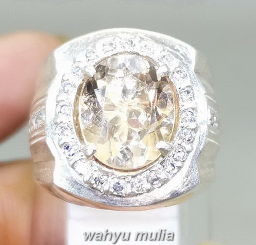 Cincin Batu Yellowish Topaz Kuning Original Ring Perak_6
