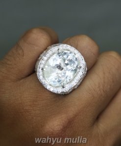 Batu Cincin Kecubung Air es Kristal Quartz Ring Perak Asli_3