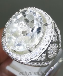 Batu Cincin Kecubung Air es Kristal Quartz Ring Perak Asli_6