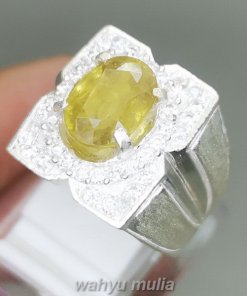 Batu Cincin Yakut Yellow Safir Natural Ring Perak_1