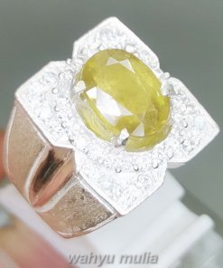 Batu Cincin Yakut Yellow Safir Natural Ring Perak_2