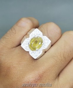 Batu Cincin Yakut Yellow Safir Natural Ring Perak_4