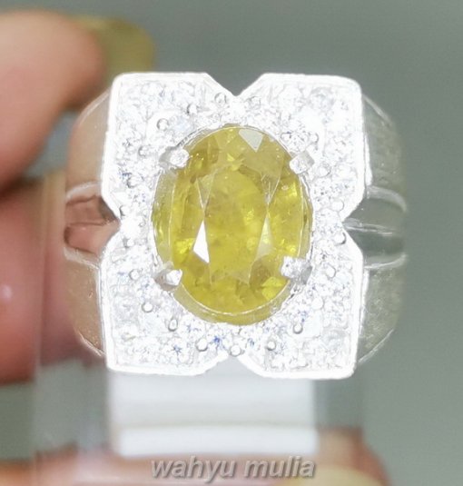 Batu Cincin Yakut Yellow Safir Natural Ring Perak_6
