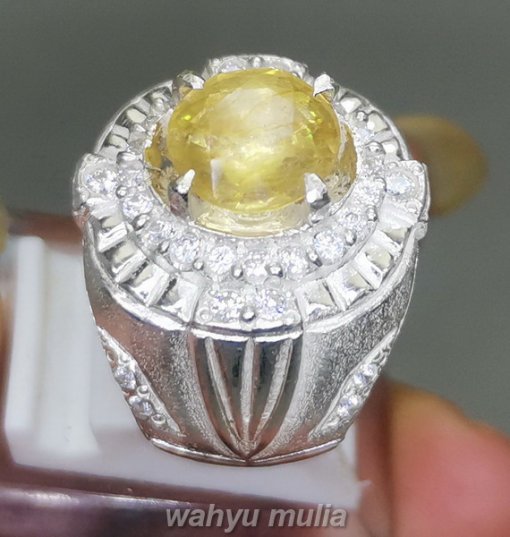Batu Cincin Yellow Safir Yakult Kuning Bagus Asli Ring Perak_3