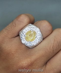 Batu Cincin Yellow Safir Yakult Kuning Bagus Asli Ring Perak_4