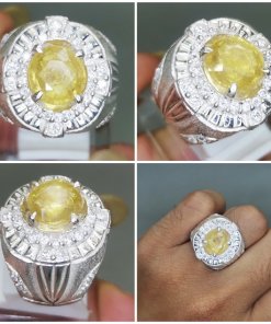 Batu Cincin Yellow Safir Yakult Kuning Bagus Asli Ring Perak_5
