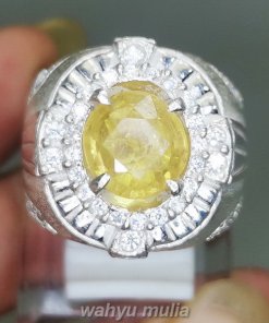 Batu Cincin Yellow Safir Yakult Kuning Bagus Asli Ring Perak_6