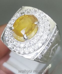 Batu Permata Yakut Yellow safir Golden Bagus Ring Perak_1