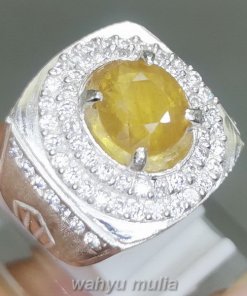 Batu Permata Yakut Yellow safir Golden Bagus Ring Perak_2