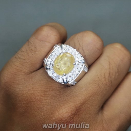 Cincin Batu Natural Yellow Safir Yakut Ring Perak Ori_4