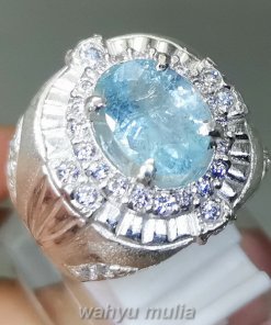 Cincin Batu Permata Aquamarine Natural Ring Perak_2