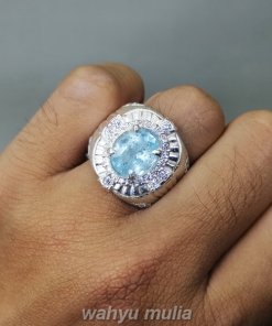 Cincin Batu Permata Aquamarine Natural Ring Perak_4