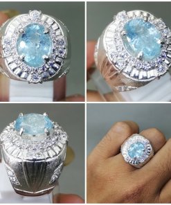 Cincin Batu Permata Aquamarine Natural Ring Perak_5