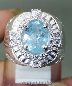 Cincin Batu Permata Aquamarine Natural Ring Perak_6