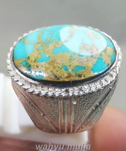 Cincin Batu Phirus Persia Urat Emas Ring Perak_1