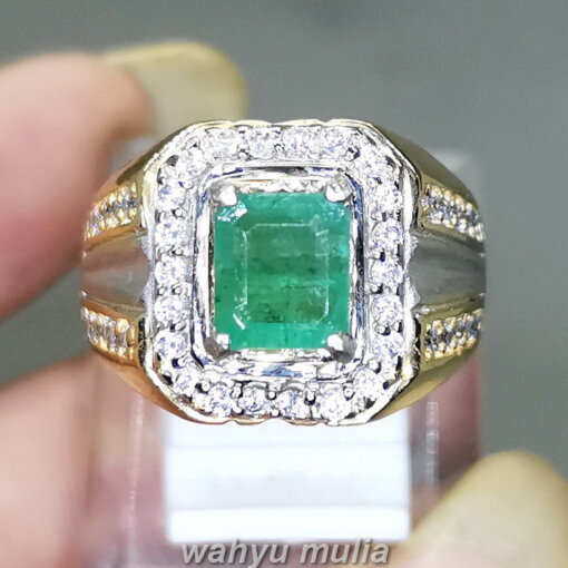 Cincin Batu Akik Natural Zamrud Emerald Beryl Hijau Bagus_2