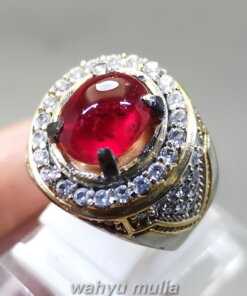 Cincin Batu Natural Ruby Merah Delima Bagus Asli_1