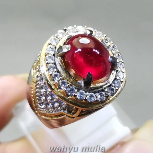 Cincin Batu Natural Ruby Merah Delima Bagus Asli_2
