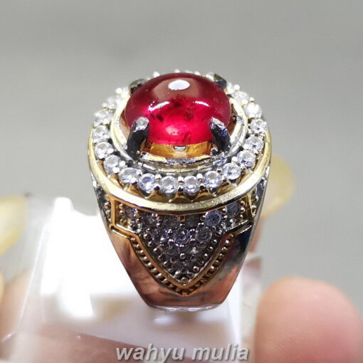 Cincin Batu Natural Ruby Merah Delima Bagus Asli_3