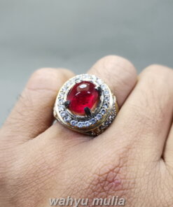 Cincin Batu Natural Ruby Merah Delima Bagus Asli_4