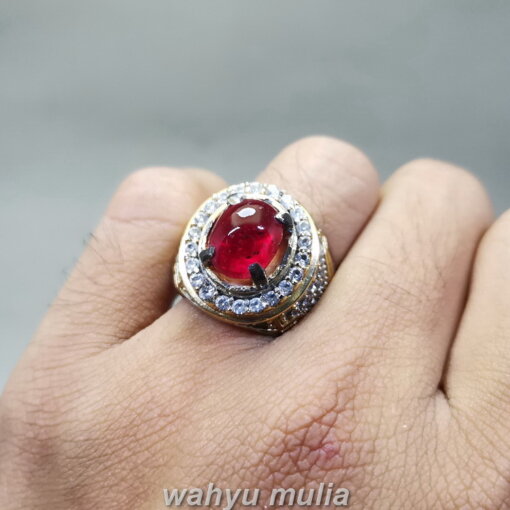 Cincin Batu Natural Ruby Merah Delima Bagus Asli_4