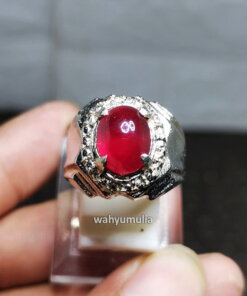 Batu Cincin Merah Delima Ruby Natural Asli Kode 2413_2
